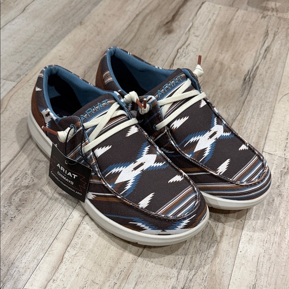 Ariat Shoes - Ariat Brown and Blue Chamayo Slip-On Loafers